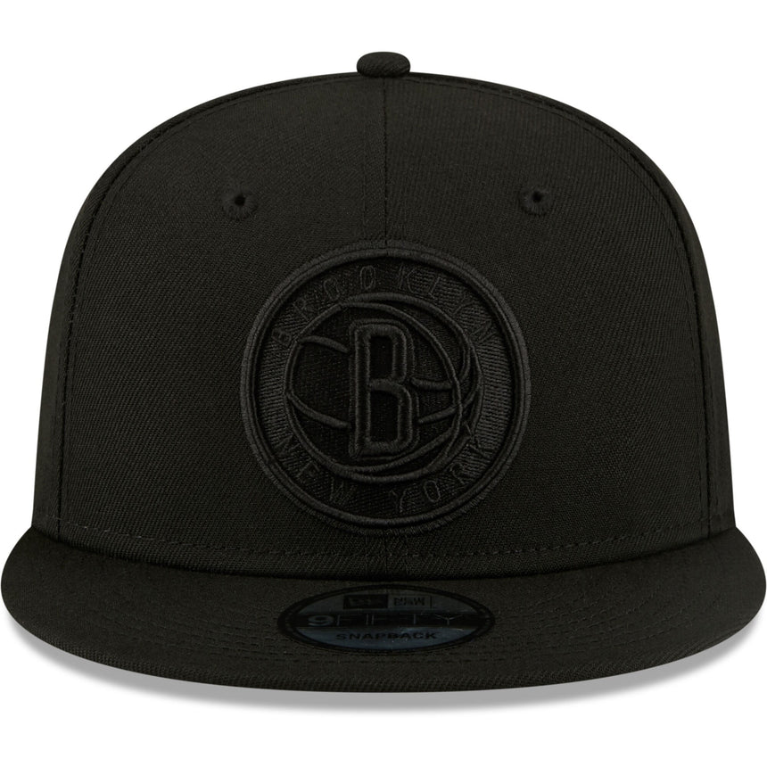 Men's Brooklyn Nets New Era Black On Black Color Pack 9FIFTY Snapback Hat - Pro Jersey Sports
