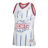Men's Hakeem Olajuwon Houston Rockets Mitchell & Ness 1996-97 Hardwood Classics Reload 2.0 Swingman Jersey - Gray - Pro Jersey Sports