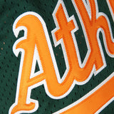 Men's Oakland Athletics Rickey Henderson 1998 Mitchell & Ness Green Cooperstown 1987 Mesh Batting Practice Jersey - Pro Jersey Sports
