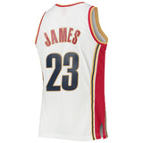 Men's Mitchell & Ness LeBron James White Cleveland Cavaliers 2003-04 Hardwood Classics Swingman Jersey - Pro Jersey Sports