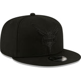 Men's Charlotte Hornets New Era Black On Black Color Pack 9FIFTY Snapback Hat - Pro Jersey Sports