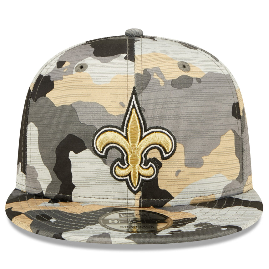 Men's New Orleans Saints New Era Camo 2022 NFL Training Camp Official 9FIFTY Snapback Adjustable Hat - Pro Jersey Sports