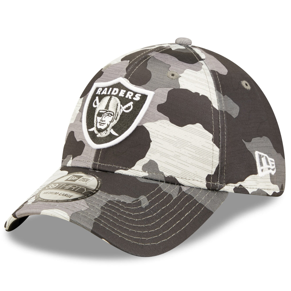 Men's Las Vegas Raiders New Era Camo 2022 NFL Training Camp Official 39THIRTY Flex Hat - Pro Jersey Sports