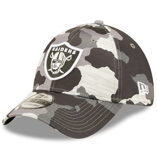 Men's Las Vegas Raiders New Era Camo 2022 NFL Training Camp Official 39THIRTY Flex Hat - Pro Jersey Sports