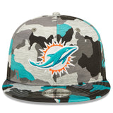 Men's Miami Dolphins New Era Camo 2022 NFL Training Camp Official 9FIFTY Snapback Adjustable Hat - Pro Jersey Sports