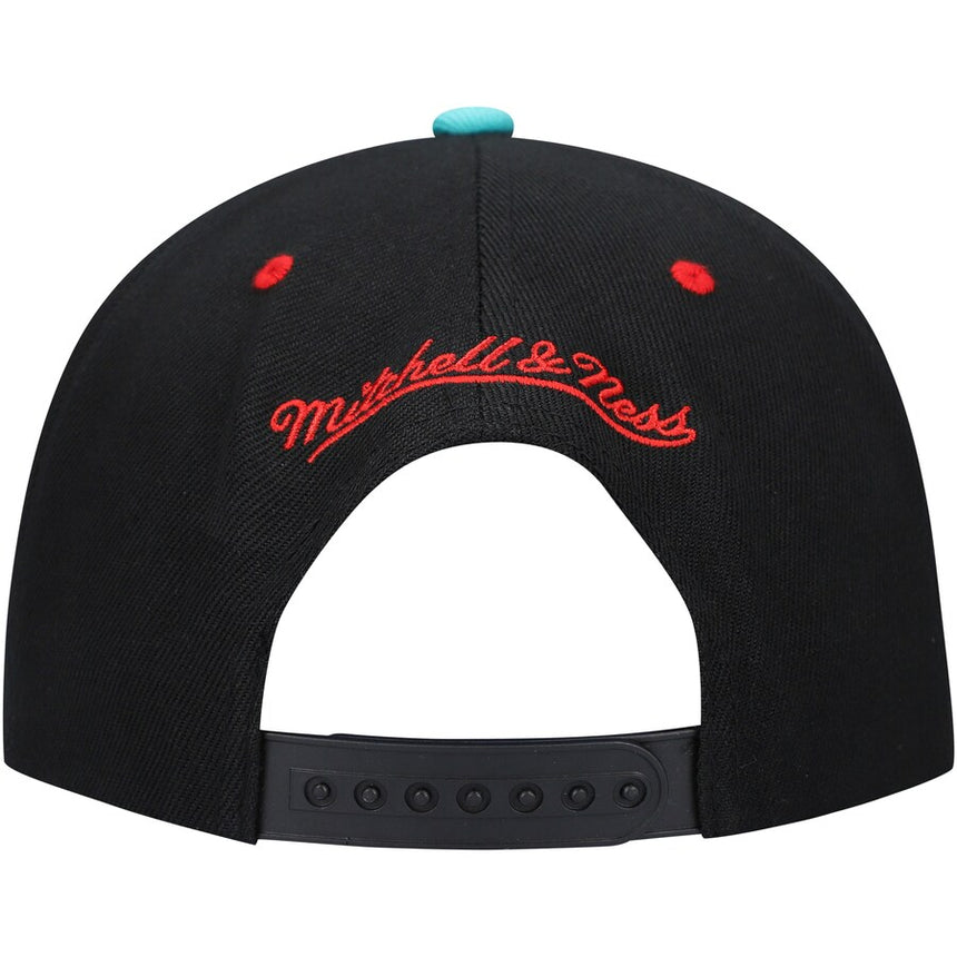 Men's Mitchell & Ness Black/Turquoise Vancouver Grizzlies Hardwood Classics Reload 2.0 Snapback Hat - Pro Jersey Sports