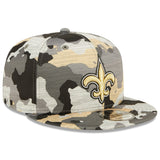 Men's New Orleans Saints New Era Camo 2022 NFL Training Camp Official 9FIFTY Snapback Adjustable Hat - Pro Jersey Sports