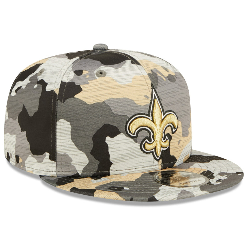 Men's New Orleans Saints New Era Camo 2022 NFL Training Camp Official 9FIFTY Snapback Adjustable Hat - Pro Jersey Sports