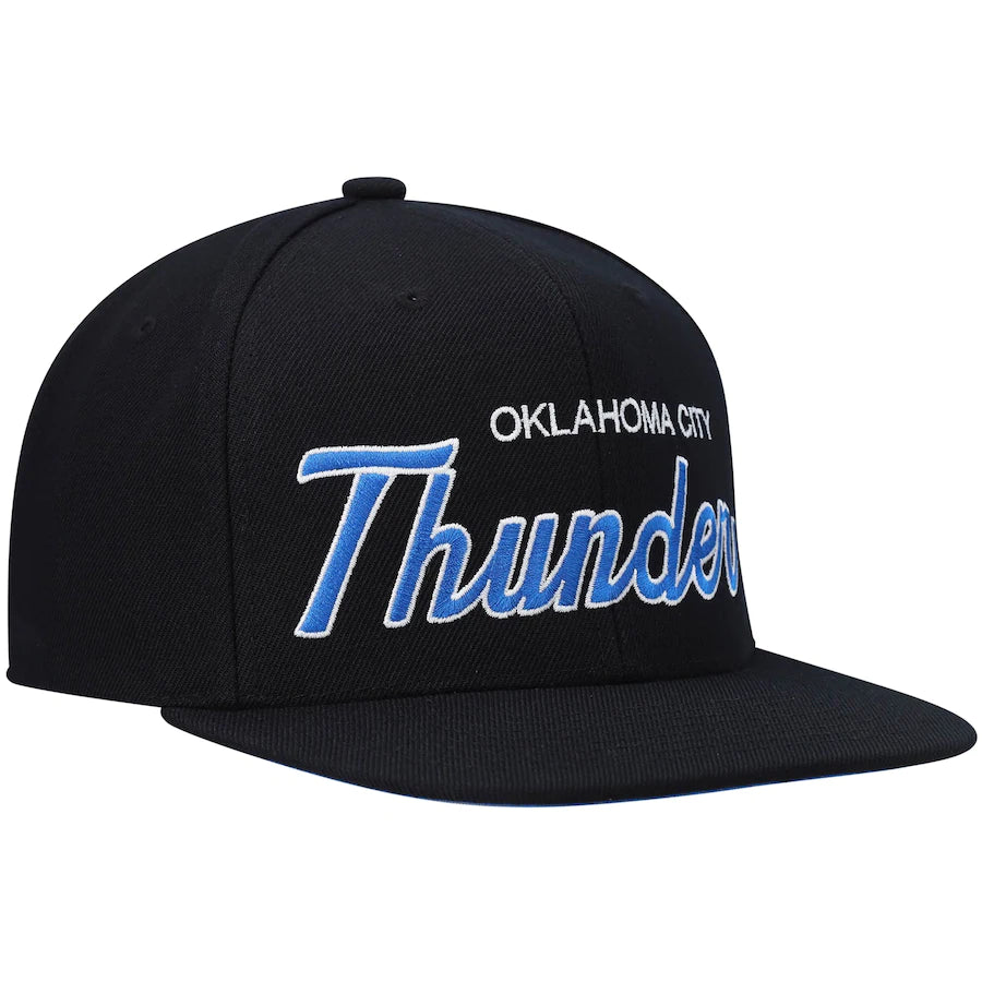 Oklahoma City Thunder Team Script 2.0 Black Mitchell & Ness Snapback Hat