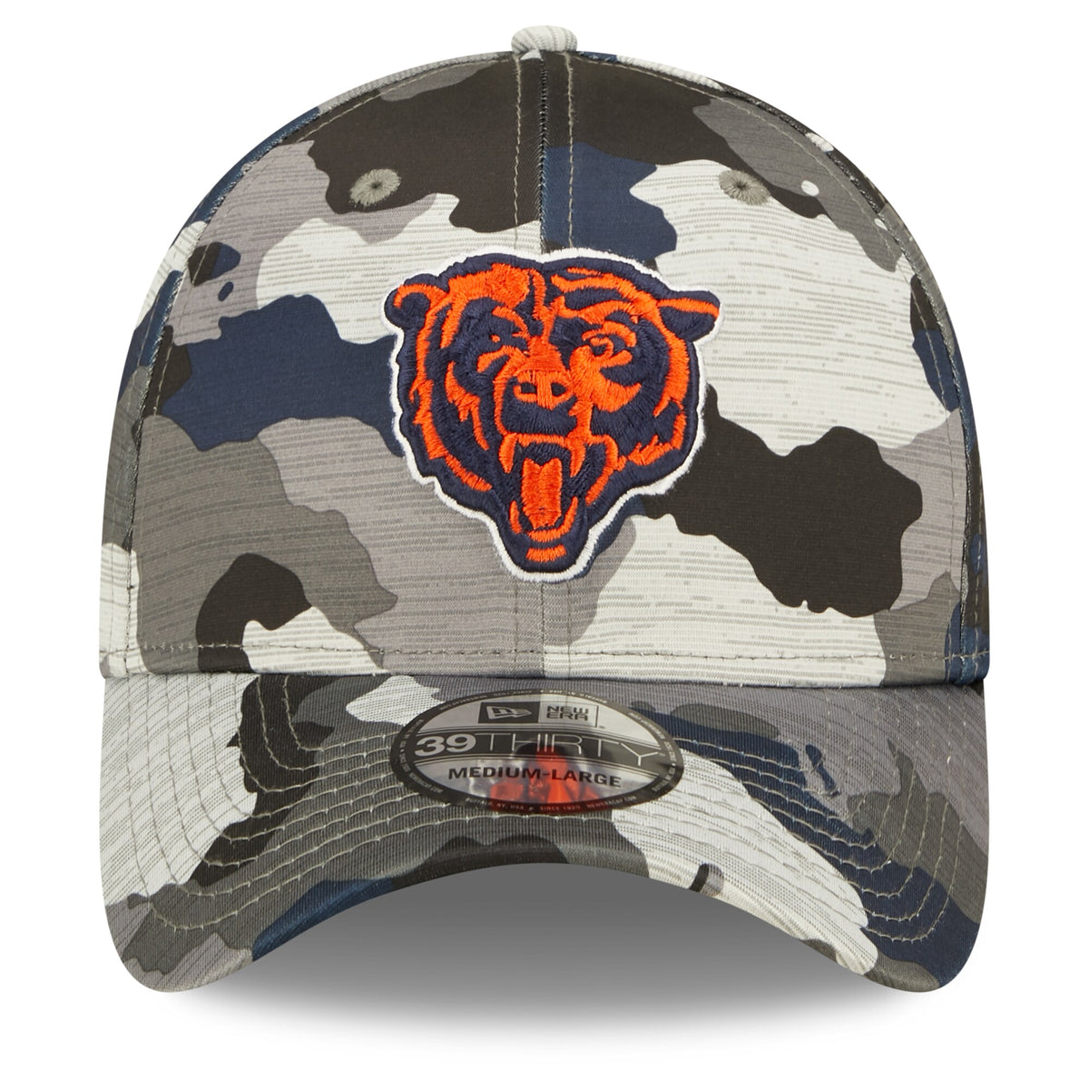 Men's Chicago Bears New Era Camo 2022 NFL Training Camp Official Mascot 39THIRTY Flex Hat - Pro Jersey Sports