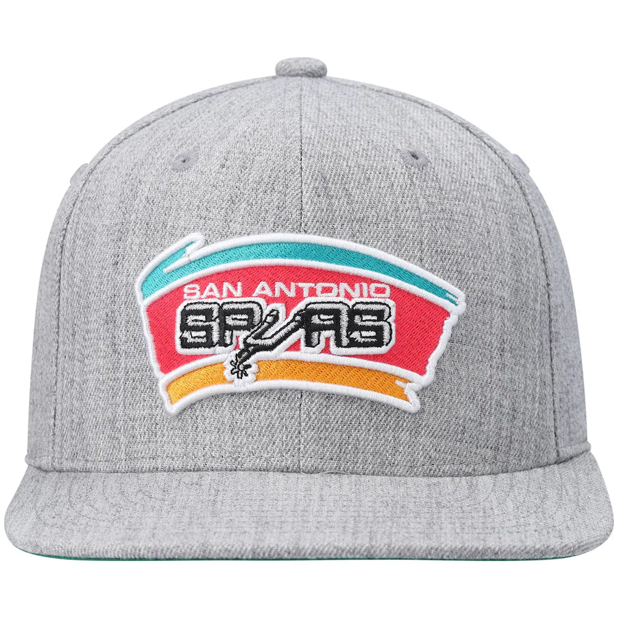 San Antonio Spurs HWC Gray Heather 2.0 Mitchell & Ness Snapback Hat