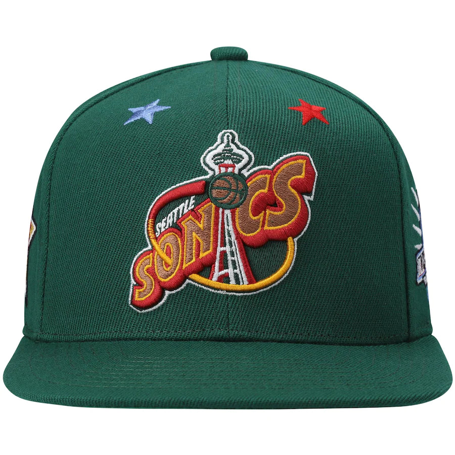 Seattle SuperSonics NBA 97 Top Star HWC Green Mitchell & Ness Snapback Hat