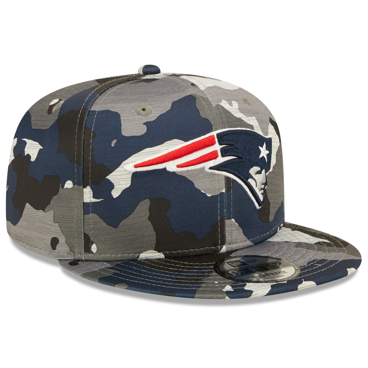 Men's New England Patriots New Era Camo 2022 NFL Training Camp Official 9FIFTY Snapback Adjustable Hat - Pro Jersey Sports