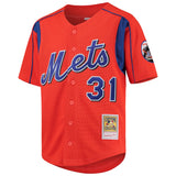 Men's Mike Piazza New York Mets Mitchell & Ness Cooperstown Collection Mesh Batting Practice Jersey - Orange - Pro Jersey Sports
