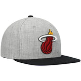 Men's Miami Heat Mitchell & Ness Gray/Purple Heathered Underpop Snapback Hat - Pro Jersey Sports