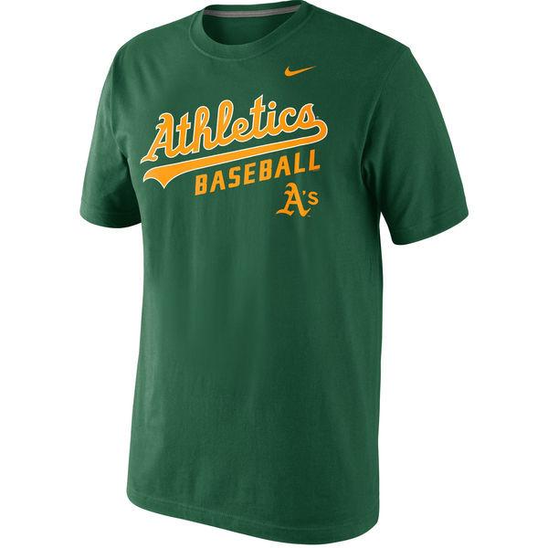 Men's Nike Green Oakland Athletics Home Practice T-Shirt