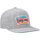 San Antonio Spurs HWC Gray Heather 2.0 Mitchell & Ness Snapback Hat - Pro Jersey Sports