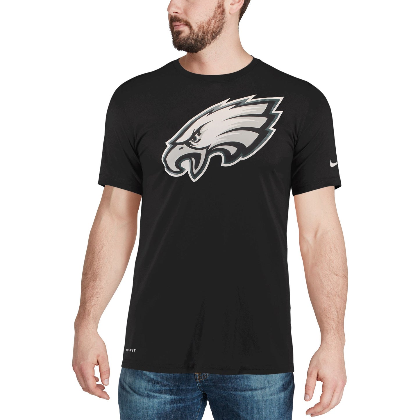 Men's Philadelphia Eagles Nike Black Legend Performance Logo Essential 3 T-Shirt