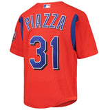 Men's Mike Piazza New York Mets Mitchell & Ness Cooperstown Collection Mesh Batting Practice Jersey - Orange - Pro Jersey Sports