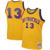 Men's Mitchell & Ness Wilt Chamberlain San Francisco Warriors Gold 1962-63 Hardwood Classics Swingman Jersey - Pro Jersey Sports