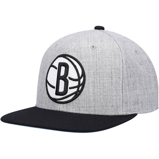 Men's Brooklyn Nets Mitchell & Ness Gray/Black Heathered Underpop Snapback Hat