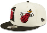 Miami Heat New Era 2022 NBA Draft 9FIFTY Snapback Adjustable Hat - Cream/Black - Pro Jersey Sports