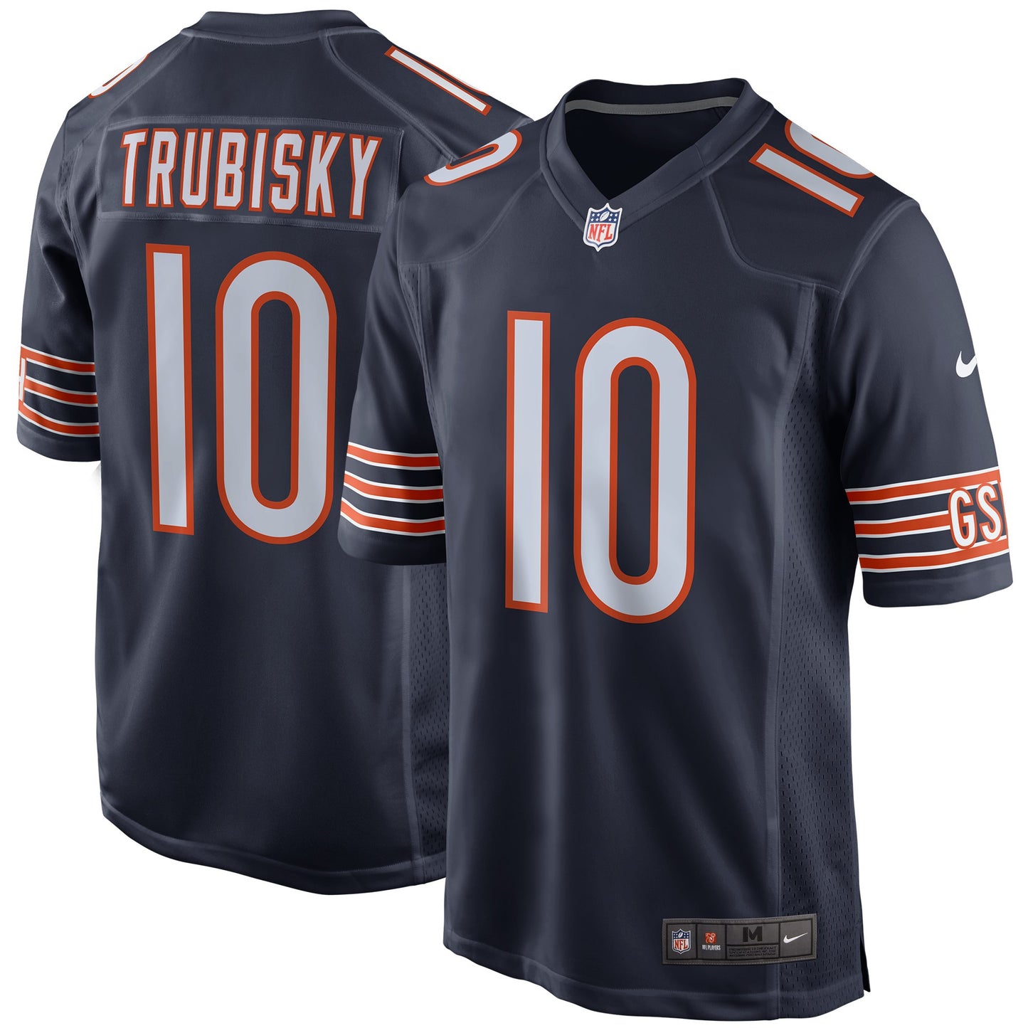 Men's Chicago Bears Mitchell Trubisky Nike Navy Game Jersey