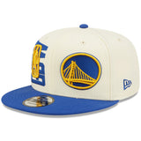 Golden State Warriors New Era 2022 NBA Draft 9FIFTY Snapback Adjustable Hat - Cream/Blue - Pro Jersey Sports