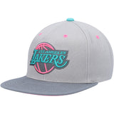 Men's Los Angeles Lakers Mitchell & Ness Gray Wolf Mags Snapback Hat - Pro Jersey Sports