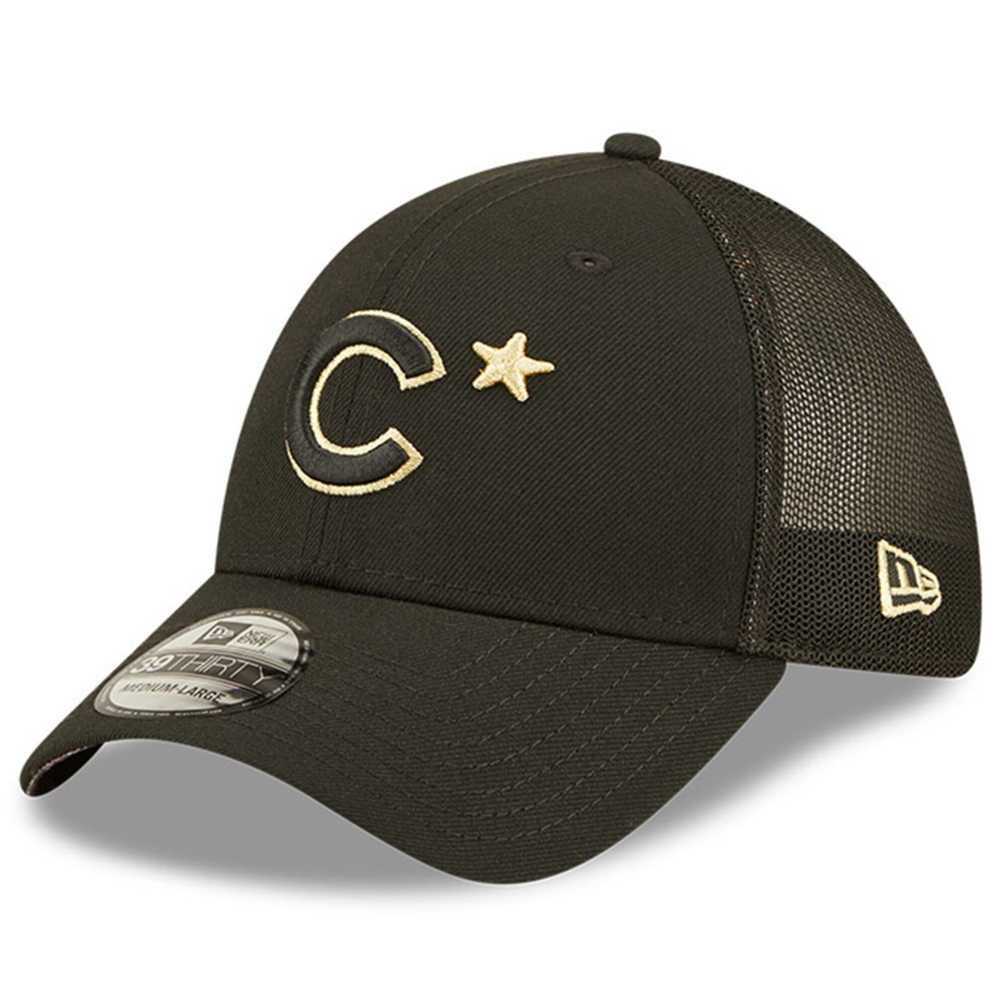 Chicago Cubs New Era 2022 All Star Game Black/Gold 39THIRTY Flex Fit Hat
