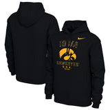 Nike Iowa Hawkeyes Mens Black Camo Veterans Day Long Sleeve Hoodie - Pro Jersey Sports