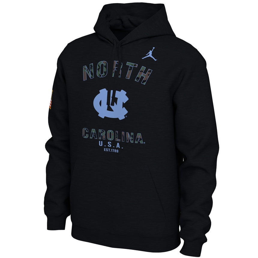 Nike North Carolina Tar Heels Mens Black Camo Veterans Day Long Sleeve Hoodie - Pro Jersey Sports