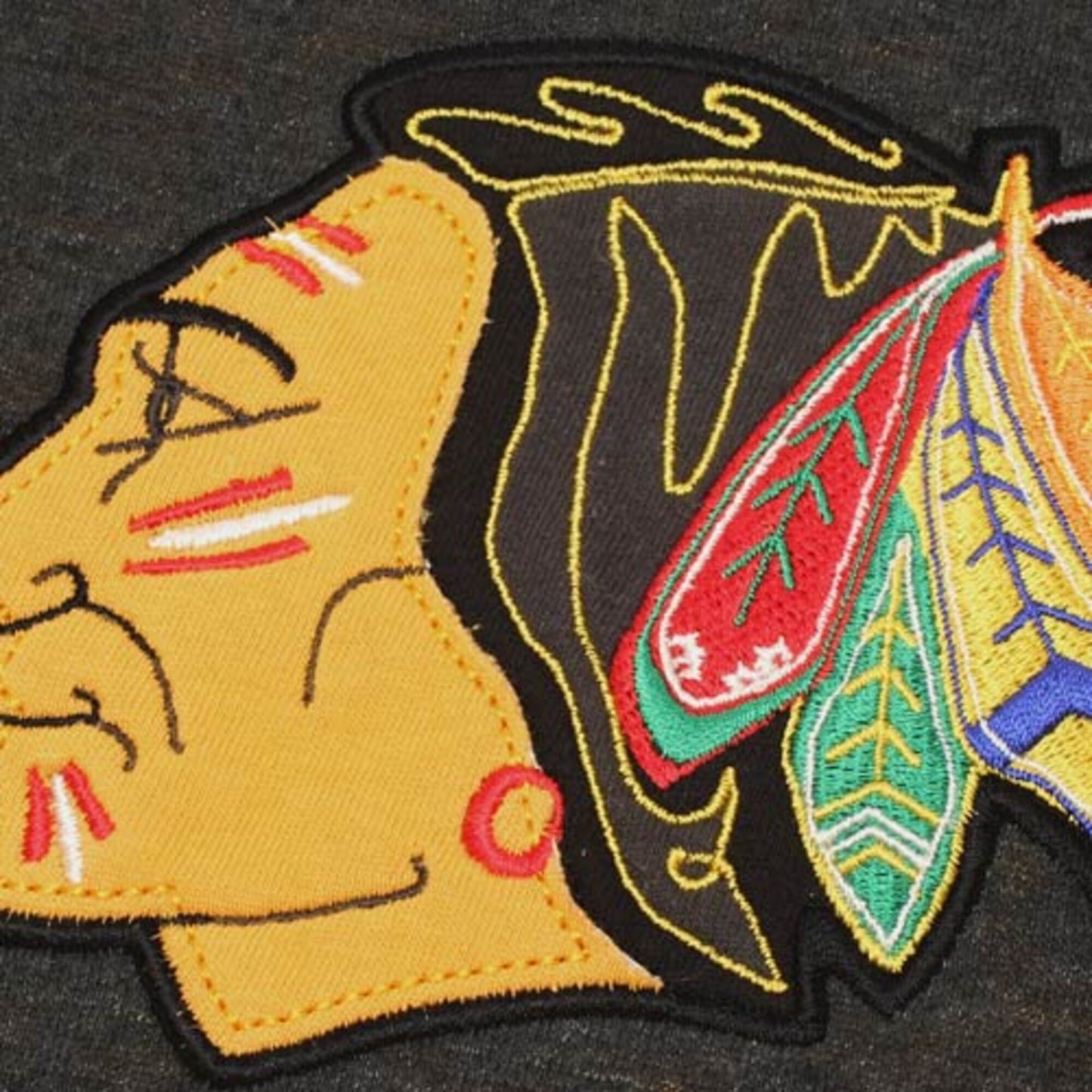Men Chicago Blackhawks Mitchell & Ness Gray Tailored Fit Hooded Long Sleeve T-Shirt