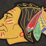Men Chicago Blackhawks Mitchell & Ness Gray Tailored Fit Hooded Long Sleeve T-Shirt - Pro Jersey Sports