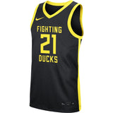 Men's Oregon Ducks Nike Replica #21 Basketball Jersey – Black - Pro Jersey Sports