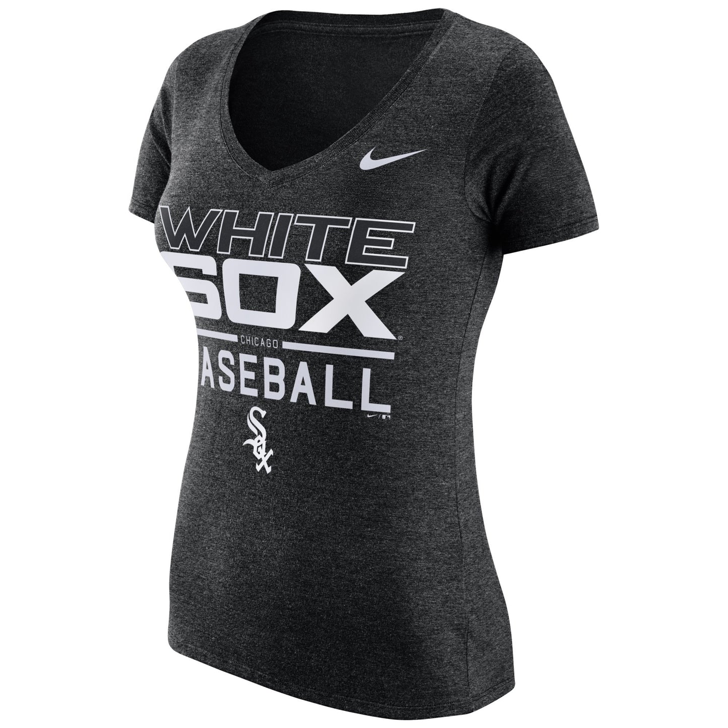 Women's Chicago White Sox Nike Practice 1.7 Tri-Blend V-Neck T-Shirt