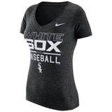 Women's Chicago White Sox Nike Practice 1.7 Tri-Blend V-Neck T-Shirt - Pro Jersey Sports