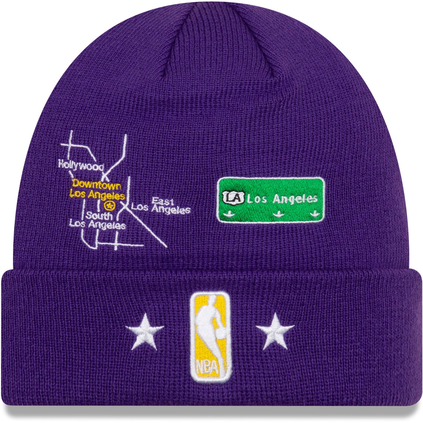 Men's Los Angeles Lakers New Era Purple City Transit Cuffed Knit Hat