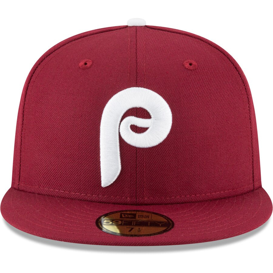 Men's Philadelphia Phillies New Era Maroon Cooperstown Collection Wool 59FIFTY Fitted Hat