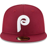 Men's Philadelphia Phillies New Era Maroon Cooperstown Collection Wool 59FIFTY Fitted Hat - Pro Jersey Sports