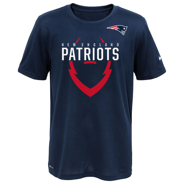 Youth New England Patriots Nike Dri-Fit Navy Icon Performance Tee - Pro Jersey Sports - 1