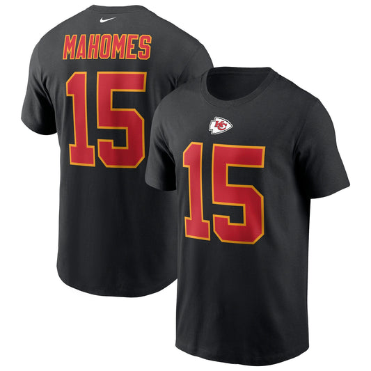 Men's Nike Patrick Mahomes Black Kansas City Chiefs Name & Number T-Shirt - Pro Jersey Sports