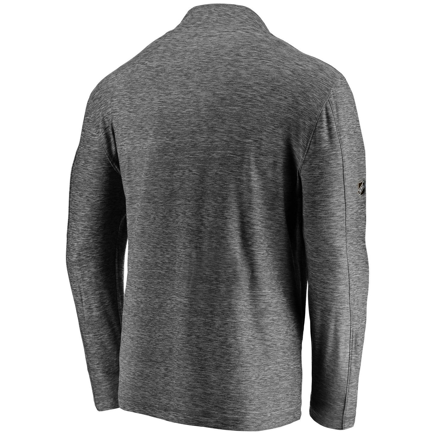 Men's Chicago Blackhawks Fanatics Branded Heathered Gray Authentic Pro Clutch Quarter-Zip Pullover Jacket