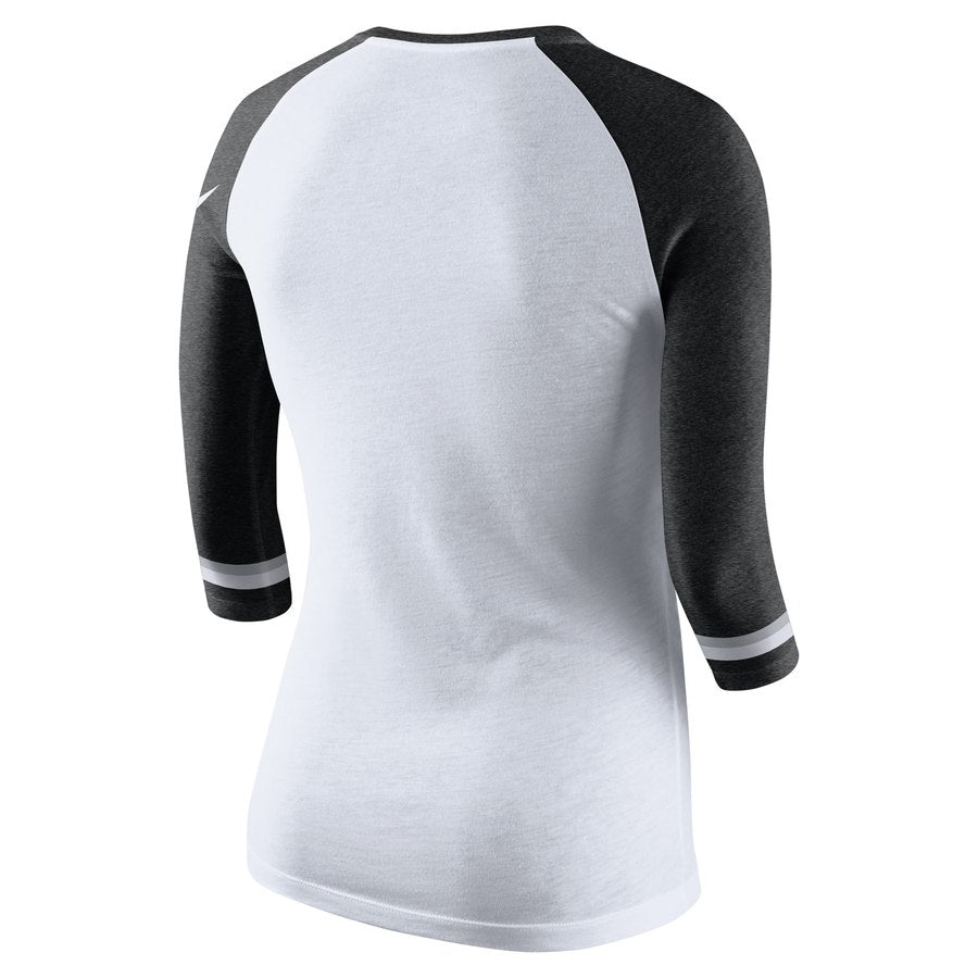 Women's Chicago White Sox Nike White Tri-Blend 3/4-Sleeve Raglan T-Shirt