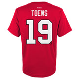 Men's Chicago Blackhawks Jonathan Toews Red Reebok 2015 Stanley Cup Champions Name & Number T-Shirt - Pro Jersey Sports