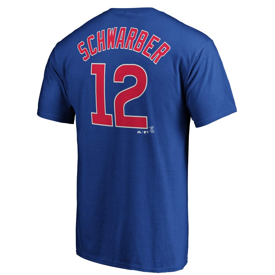 Men's Chicago Cubs Kyle Schwarber Official Name & Number T-Shirt