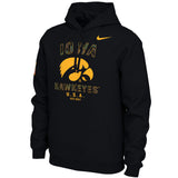 Nike Iowa Hawkeyes Mens Black Camo Veterans Day Long Sleeve Hoodie - Pro Jersey Sports