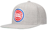 Detroit Pistons Gray Heather 2.0 Mitchell & Ness Snapback Hat - Pro Jersey Sports