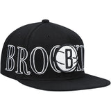 Men's Mitchell & Ness Black Brooklyn Nets Winner Circle Snapback Hat - Pro Jersey Sports