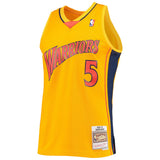 Men's Golden State Warriors Baron Davis Mitchell & Ness Gold Hardwood Classics Reload 2.0 Swingman Jersey - Pro Jersey Sports